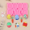 Molde de Silicona para Hornear Pasteles de Fondant, Conejo, Zanahoria, Huevo de Pascua, Galletas de Chocolate