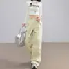 Pantalones Casuales de Trabajo Estilo Callejero Retro Americano para Mujer 2026 Nuevo Diseño Holgados con Caída Adelgazantes de Pierna Ancha Largos