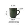 Taza de Cerámica Verde Claro para Habitación de Hotel con Tapa Taza para Agua Estilo Nórdico Taza de Café para Oficina Taza para Pareja 280ml