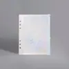 Bolsa de Hojas Sueltas Transparente con Cremallera y Agujeros de Lentejuelas A4A5A6 Bolsa para Documentos Impermeable Esmerilada Ecológica Bolsa para Documentos con Separadores