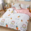 Conjunto de Roupa de Cama Lavável à Máquina de Quatro Peças Presente Atacado Capa de Colcha de Algodão com Aloe Vera Conjunto de Três ou Quatro Peças para Cama de Solteiro em Dormitório Estudantil