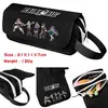 Fairy Tail Animación Artículos Circundantes Lienzo Estuche Portátil de Lápices Doble Capa Gran Capacidad Flip Almacenamiento Estuche de Lápices