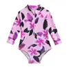 Traje de baño de una pieza transfronterizo para niñas, Traje de baño triangular profesional de secado rápido con protección solar de manga larga para bebés, Comercio exterior para niños pequeños, Ropa de playa