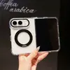 Adecuado para iPhone Duo: Funda de teléfono magnética transparente plegable con soporte giratorio, que ofrece protección premium contra caídas