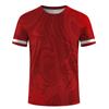 Comércio exterior transfronteiriço verão nova série de tênis de badminton masculino impressão digital 3D camiseta solta de manga curta com gola redonda