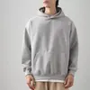 Sudadera con Capucha Guapa de Peso Pesado Americana para Hombres y Mujeres en Otoño e Invierno Nueva de Color Puro Holgada Deportiva Sudadera con Capucha Chaqueta Mangas Largas