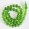Cuentas sueltas al por mayor con textura de cristal verde oliva de palomitas de maíz natural, hechas a mano, ensartadas, redondas, para colgante DIY, pulsera para mujer