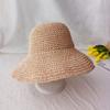 Cubierta Facial de Verano Protector Solar Sombrero de Pescador Hecho a Mano Crochet Sombrero para el Sol Sombrero de Playa Plegable Estilo Coreano Combinable Muestra el Rostro Sombrero de Cubeta Pequeño