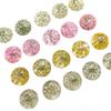 Venta al por mayor de pendientes de resina transparente con flores secas, planos y redondos, con 12 horquillas, accesorios para el pelo hechos a mano, cuentas sueltas