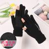 Luvas de inverno antiderrapantes Dew de dois dedos para aquecer, para homens e mulheres, para andar de moto, com veludo vazando meio dedo para escrever e trabalhar