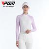 PGM golfe feminino outono e inverno manga longa camiseta esportiva zíper gola alta top moda roupa esportiva conjunto