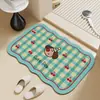 Alfombra de Piso para Baño de Gatito de Dibujos Animados Alfombra para Pies de Barro Diatómico para el Hogar Alfombra para Pies con Forma Especial Absorbente para Baño Secado Rápido