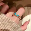 Anillo de Conejo Azul Hielo, Anillo Lindo y Dinámico con Piedra Ojo de Gato en el Dedo Índice, Suave y Sanador, Joyería de Dedo Fresca y Delicada para Mujeres