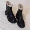 Botines cortos nuevos de tamaño pequeño 2026 con cremallera lateral, versátiles zapatos cálidos de algodón para otoño e invierno, botas estilo Martin de suela gruesa para mujer
