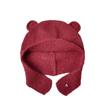 Lindo Gorro de Punto con Orejas de Oso para Mujer Cabeza Grande Versátil Gorro de Lana para Mostrar la Cara Pequeña Gorro Lei Feng Cálido con Protección para las Orejas