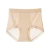 Ropa interior de control de abdomen de cintura alta de tamaño grande Foundation liquid para mujer con encaje 200 jin seda de morera entrepierna extendida pantalones triangulares sin costuras