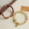 Collar de cadena de cuentas de oro de arena método antiguo que conserva el color, cuentas espaciadoras sueltas, accesorios, materiales, aleación de cuentas espaciadoras Jinhua