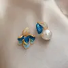 Pendientes de Flor de Diamante con Gota de Aceite S925 Pendientes Retro Elegantes Versátiles para Mujer Moda Pendientes de Commuter Sentido del Diseño Nicho