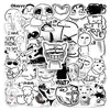 50 pegatinas de memes en blanco y negro, paquetes de expresiones divertidas, abstractas, divertidas, creativas, interesantes, pegatinas decorativas impermeables transfronterizas