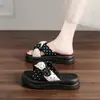 Sandalias de Verano de Suela Gruesa con Lunares para Mujer, que Aumentan la Altura, Nuevo Estilo de Hada 2026, Combinan Bien con Faldas, Sandalias de Playa, Chanclas