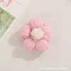 Accesorios de flor de pompón de hilo de color macarrón, pinzas para el pelo, broches y flores decorativas hechas a mano de ganchillo tridimensional para ropa