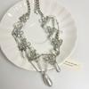 Lujo Ligero Socialité Elegante Retro Estilo Corte Cadena de Clavícula Collar Completo de Diamantes Perlas para Mujer Alta Sensación Gargantilla Elegante