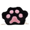 Bolsa infantil de pelúcia de desenho animado para outono e inverno, garra de gato fofa, corrente macia para ombro, bolsa carteiro, porta-moedas para meninas, atacado