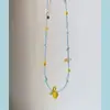 Collar rosa dulce y juvenil para la clavícula bajo el cerezo, estilo bosque fresco, collar de flores súper de hada