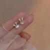 Olho de gato pedra coelho brincos de diamante s925 Prata pequeno brincos requintados temperamento feminino moda design sentido brincos