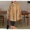 Enviado. Trench coat curto chique coreano, de nicho, estilo retrô para mulheres, top solto e casual, 25608