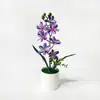 7 flores de jazmín artificiales en una maceta para decoración del hogar y la oficina, bonsái de flores artificiales para fotografía y arreglo fotográfico, maceta pequeña