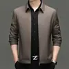Chaqueta ejecutiva de alta gama para hombre, nuevo estilo primavera y otoño, de manga corta, con cuello de solapa, adecuada para padres de mediana edad, prenda exterior versátil para hombre