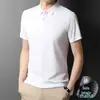 [Seda de Gelo Alta Elasticidade] Nova Camisa Polo de Manga Curta Masculina 2025 Verão 2025 Fina Sensação Fresca Respirável Mais Fácil de Combinar Camiseta