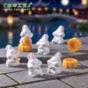 Paisaje en Miniatura Pastel de Luna de Mediados de Otoño Muñeco de Conejo Botella Ecológica Decoración DIY Accesorios para Colgar Coche Escritorio Adornos Pequeños
