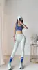 Calça de Yoga para Primavera e Outono Secagem Rápida Cintura Alta Sem Costura Leggings de Yoga Malha para Treino Esportivo Calça Cropped