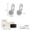 Pendientes de plata de ley S925 transfronterizos europeos y americanos con moissanita redonda, pendientes elegantes y sencillos para mujer para bodas, venta al por mayor de fábrica