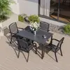 Mesa y Sillas de Madera y Plástico para Patio Exterior Combinación de Mesa y Sillas para Cafetería de Ocio Mesa y Sillas de Comedor de Ocio para Balcón al Aire Libre Jardín