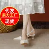Sandalias de Tira Trasera con Puntera Abierta para Mujer, Estilo Hada Suave, Corte Bajo, Punta Fina, Tacón de Aguja, Zapatos de Moda Individuales, Nueva Llegada Otoño 2026