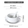 Cuenco de sopa blanco puro de estilo occidental simple y creativo con dos asas, taza de sopa, cuenco para sopa, vajilla de cerámica para hornear, cuenco para avena de desayuno, cuenco para postre