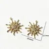 Novo Pingente da Mia para Exportação: Pingente de Sol em Ouro Real 18K com Padrão de Chama e Design Estelar, Acessório que Preserva a Cor