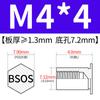 Yishenglong Pernos Remachables para Agujero Ciego de Acero Inoxidable Tuercas Remachables Placa de Presión Hexagonal Rosca Bsos-M3M4