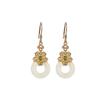 Pendientes de plata de ley Yilu S925 chapados en oro con flor de Ruyi de jade hetiano, estilo étnico, retro, artístico, estilo antiguo, pendientes de plata