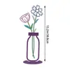 Vaso Impresso Colorido Plano 2D Transfronteiriço Arranjo de Flores Silhueta de Parede Fundo de Sala de Estar Interna Artesanato Enfeites Decorativos