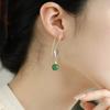 Pendientes de gancho para la oreja con forma de hoja y cuentas redondas de estilo nacional para mujer, pequeños, nuevos, de estilo chino, de moda, exquisitos, combinables con todo, de alta gama, de moda.