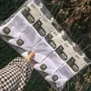 Calcetines de Algodón Fino Hechos a Mano de Malla para Hombre y Mujer, Color Sólido, Combinación de Colores Espejo, Hoja Dorada Bambú, Casual, Media Pantorrilla, 26 Primavera/Verano