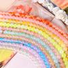 1 Cuentas de vidrio dobles de burbuja de Pinellia, color gelatina, agujero recto, para hacer collares y pulseras de cuentas. Accesorios de material.