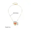 Collar Cruzado Nuevo Producto Acero Inoxidable Corazón con Goteo de Aceite Accesorios Estilo Ins para Mujer Diseño de Nicho Cadena para Suéter que No se Desvanece