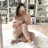 2022wish comercio exterior wish Amazon temperamento moda europea y americana color sólido hombros descubiertos traje suéter de mujer en stock