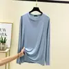 Nueva colección de Primavera y Otoño: Camiseta interior de modal de talla grande, corte holgado, con protección solar para mujer, versátil y transpirable, adecuada para usar como capa exterior o como camiseta