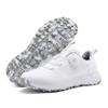 Zapatos de Golf para Hombres y Mujeres Pareja Impermeables Perilla Automática Cordón Retráctil Tacos de Fijación Antideslizantes Tenis para Exteriores para Adultos